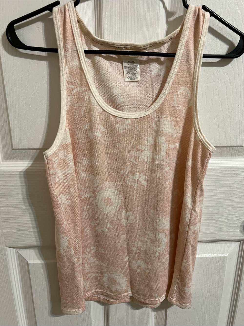 Lucky Brand Pink and White Floral Design Sleeveless Tank Top Size Small